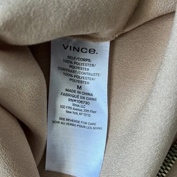 Vince Satin Crepe Textured Sleeveless Blouse - Sz M - Picture 7 of 8